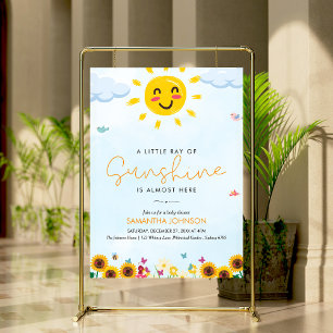 Poster Pequeno Raios Bonitos de Chá de fraldas Sol