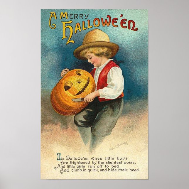 Poster Pequeno Rapaz Carindo Pumpkin (Frente)