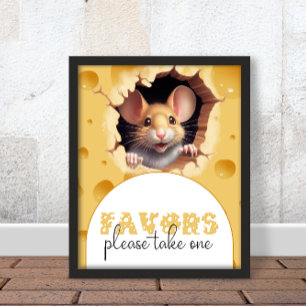 Poster Pequeno rato em favos de Chá de fraldas de queijo