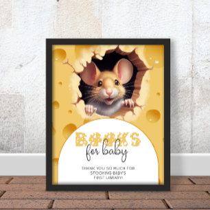 Poster Pequeno rato em livros de Chá de fraldas de queijo