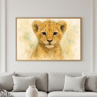 Poster Pequeno Rei: Adorável Retrato em Aquarela de Filho