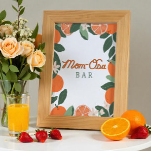 Poster Pequeno Sinal de Bar Cutie MOM-osa - Chá de fralda