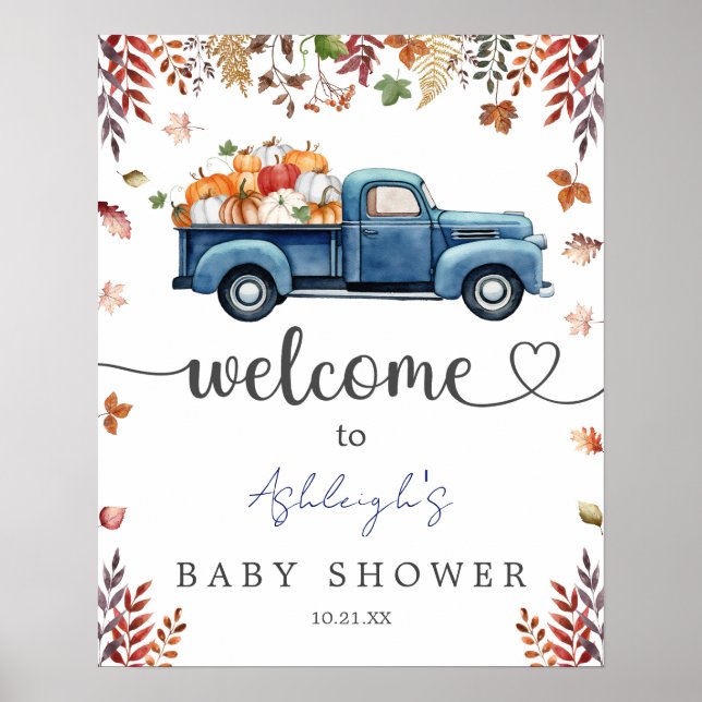 Poster Pequeno sinal de boas-vindas ao Chá de fraldas de  (Frente)