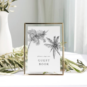 Poster Pequeno Sinal de Casamento do Livro de Convidados 