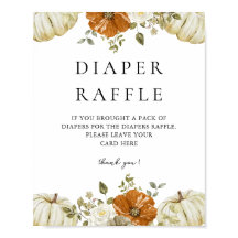 Pequeno Sinal de Chá de fraldas de Abóbora Raffle