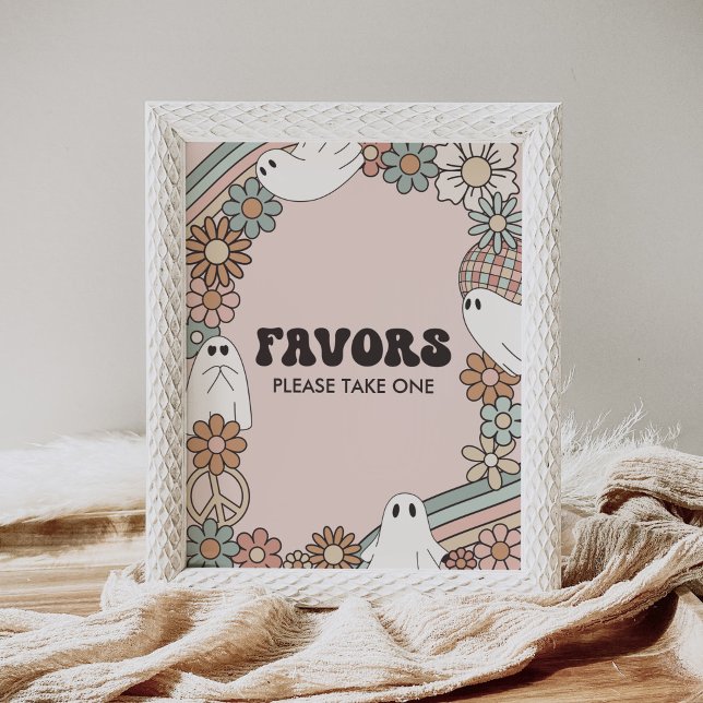 Poster Pequeno sinal de Chá de fraldas de Boo Halloween (Criador carregado)