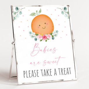 Poster Pequeno Sinal de Chá de fraldas de Menina Cutie