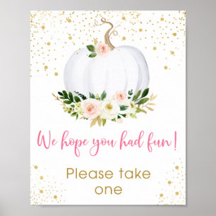 Poster Pequeno Sinal de Favor de Aniversário Dourado Rosa
