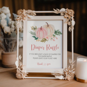 Poster Pequeno Sinal de Fralda de Abóbora