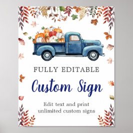 Poster Pequeno Sinal Personalizado de Chá de fraldas de A