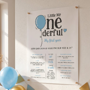 Pôster Pequeno Sr Onederful Primeiro Aniversário Marco
