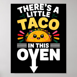 Poster pequeno taco mexicano neste forno cinco de maio