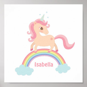 Poster Pequeno Unicórnio com Estrela na Arte de Parede de