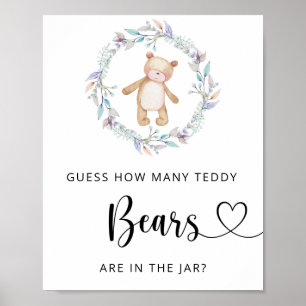 Poster Pequeno urso adivinha quantos ursos peludos