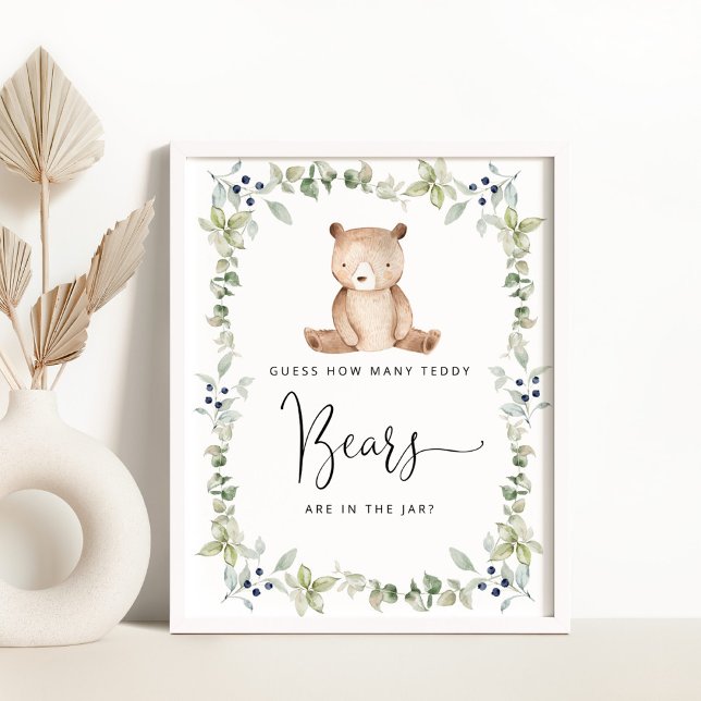 Poster Pequeno urso Woodland adivinha quantos ursos pelud (Criador carregado)