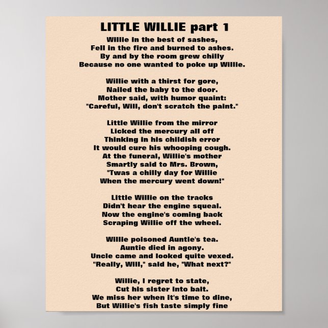 Poster PEQUENO WILLIE POEM parte 1 (Frente)