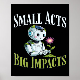 Poster Pequenos atos grandes impactos robô fofo terra sol