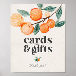 Poster pequenos cartões de chá de fraldas e sinal de pres