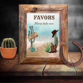 Poster Pequenos Favores do Chá de fraldas Ocidental do Co