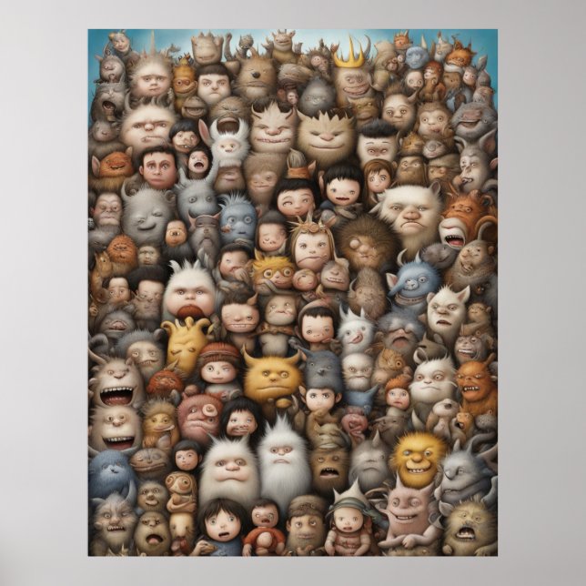 Poster Pequenos monstros posando para uma foto de grupo (Frente)