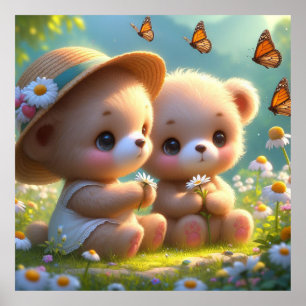 Poster Pequenos Ursos - Daisies 1