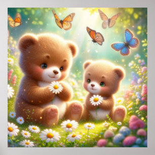 Poster Pequenos Ursos - Daisies 2