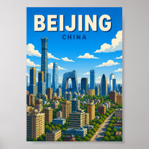 Poster Pequim China Horizonte Paisagem Urbana Moderna