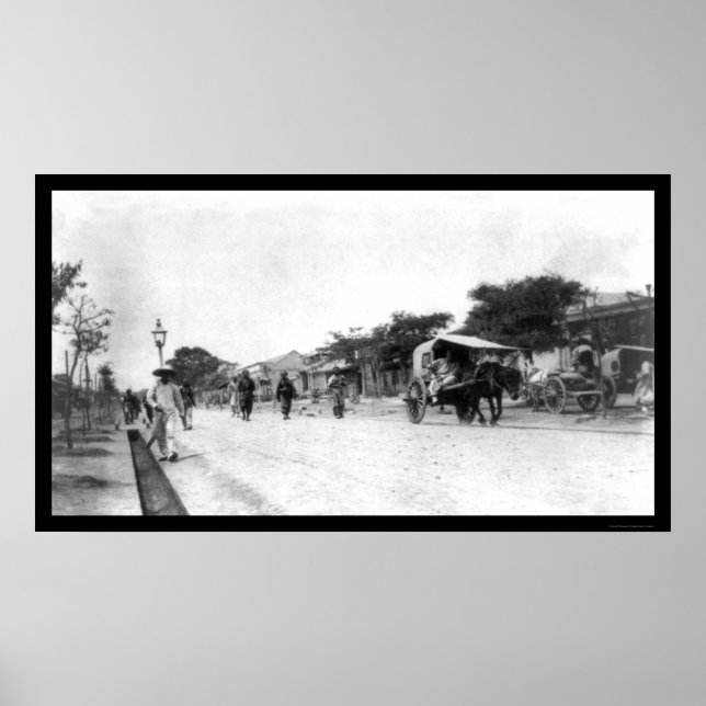 Pôster Pequim, China Street Scene 1911 (Frente)