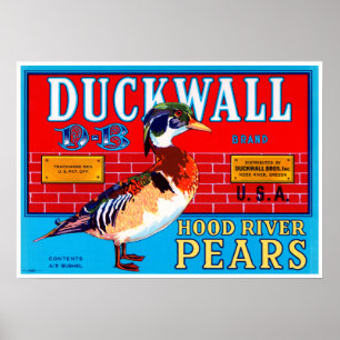 Poster Peras de Duckwall Hood River