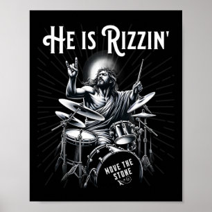 Poster Percussion Drum Engraçado Rizz Ele É Rizzin Jesus 