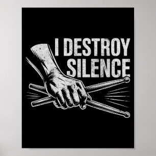 Poster Percussionista Baterista I Destruo Silêncio Bateri