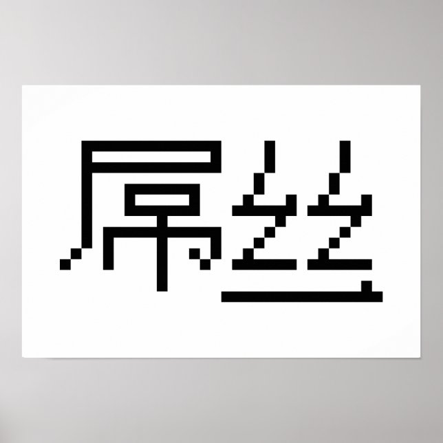 Pôster Perdedor Chinês/Diaosi 屌 丝 Hanzi MEME (Frente)