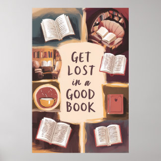Poster Perder-se num Livro Bom