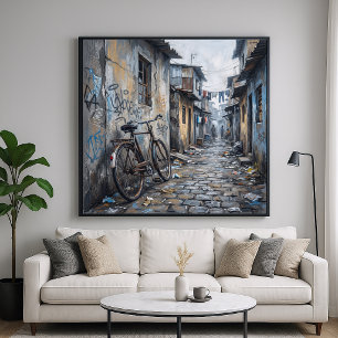 Poster Perdido - Estilo de Arte Pintura Urbana Áspera