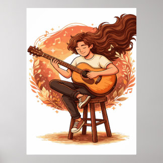 Poster Perdido Na Estética Ilusória do Cozy Guitar Player