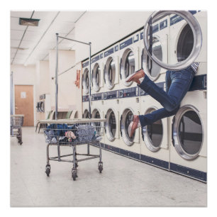 Pôster perdido na lavanderia