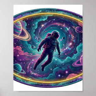 Poster Perdido na Nebulosa — Arte Espacial de Astronauta