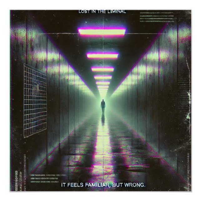 Pôster 🖤 "Perdido no Liminal" Weirdcore Poster 🖤 (Frente)