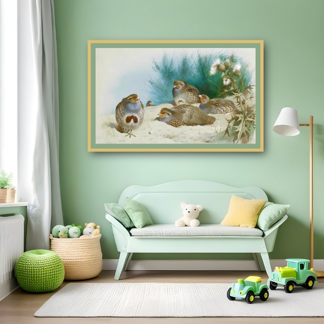 Poster Perdiz inglesa com gordo e palitos, Art (Criador carregado)