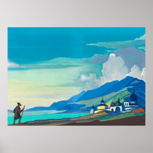 Poster Peregrino da Cidade Radiante por Nicholas Roerich (Frente)