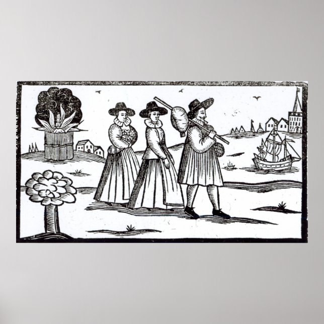 Poster Peregrinos partindo para o Novo Mundo (Frente)