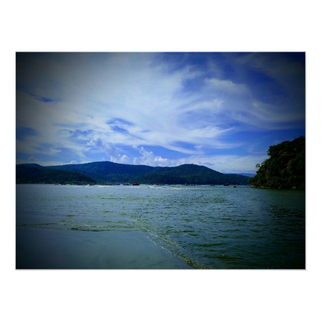 Pôster Perequê Beach Guarujá Brasil (Frente)