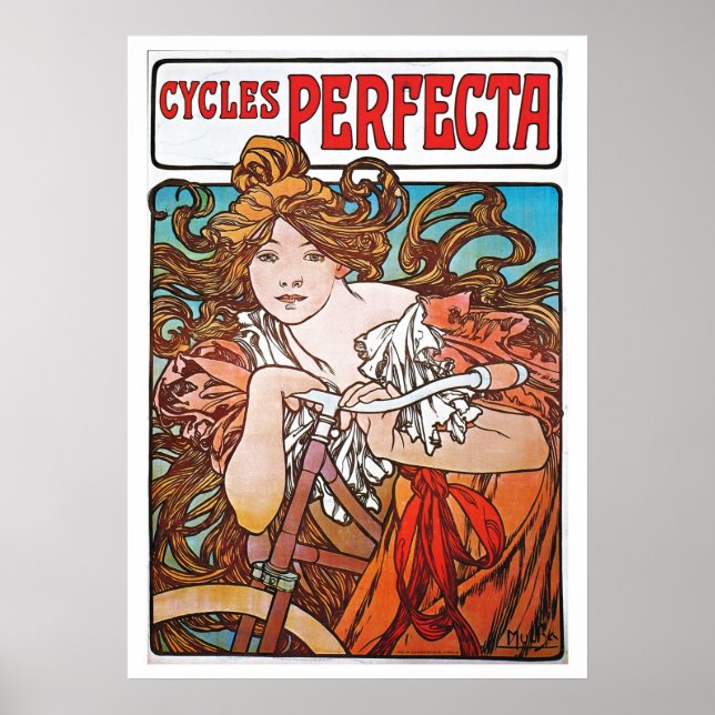 Poster Perfect Cycle Alphonse Mucha Art Nouveau (Frente)