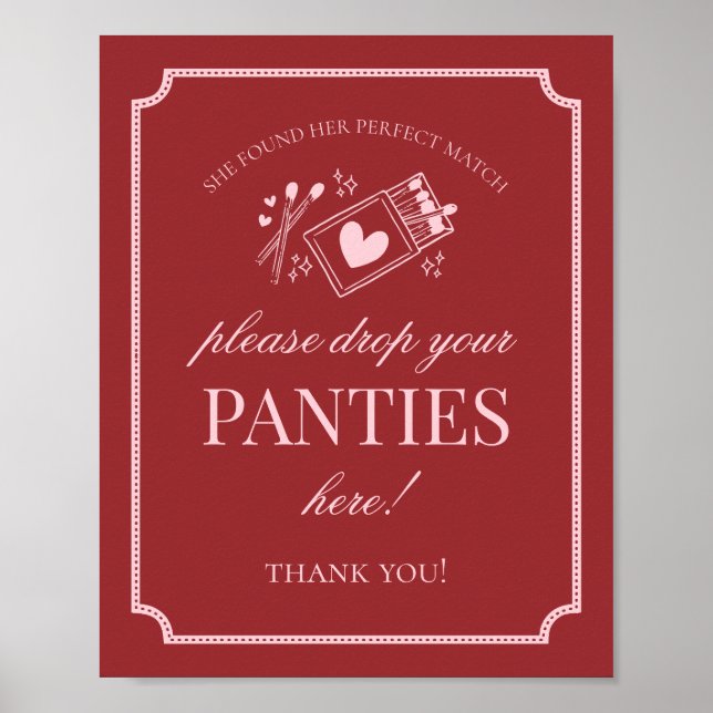 Poster Perfect Match Lingerie Shower Panties Please Sign (Frente)