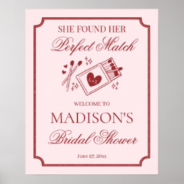 Poster Perfect Match Made in Heaven Bridal Shower Welcome