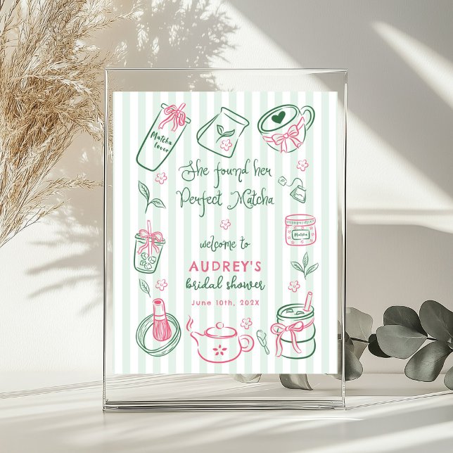 Poster Perfect Matcha Bridal Shower Green Welcome Sign (Criador carregado)