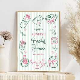 Poster Perfect Matcha Bridal Shower Green Welcome Sign