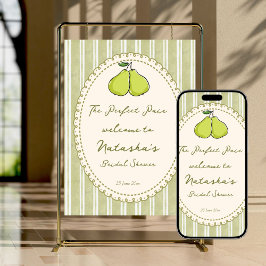 Poster Perfect pair pear bridal shower welcome sign