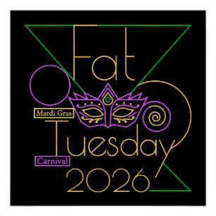 Pôster Perfeito para o Mardi Gras 2026