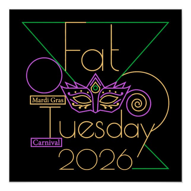 Pôster Perfeito para o Mardi Gras 2026 (Frente)